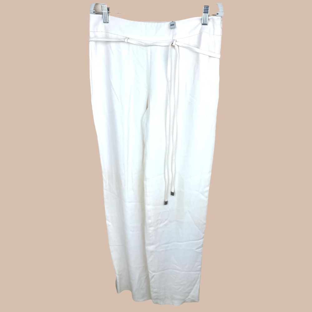 Armani Collezioni NWT vintage‎ deadstock sz 10 white silk blend lined trousers